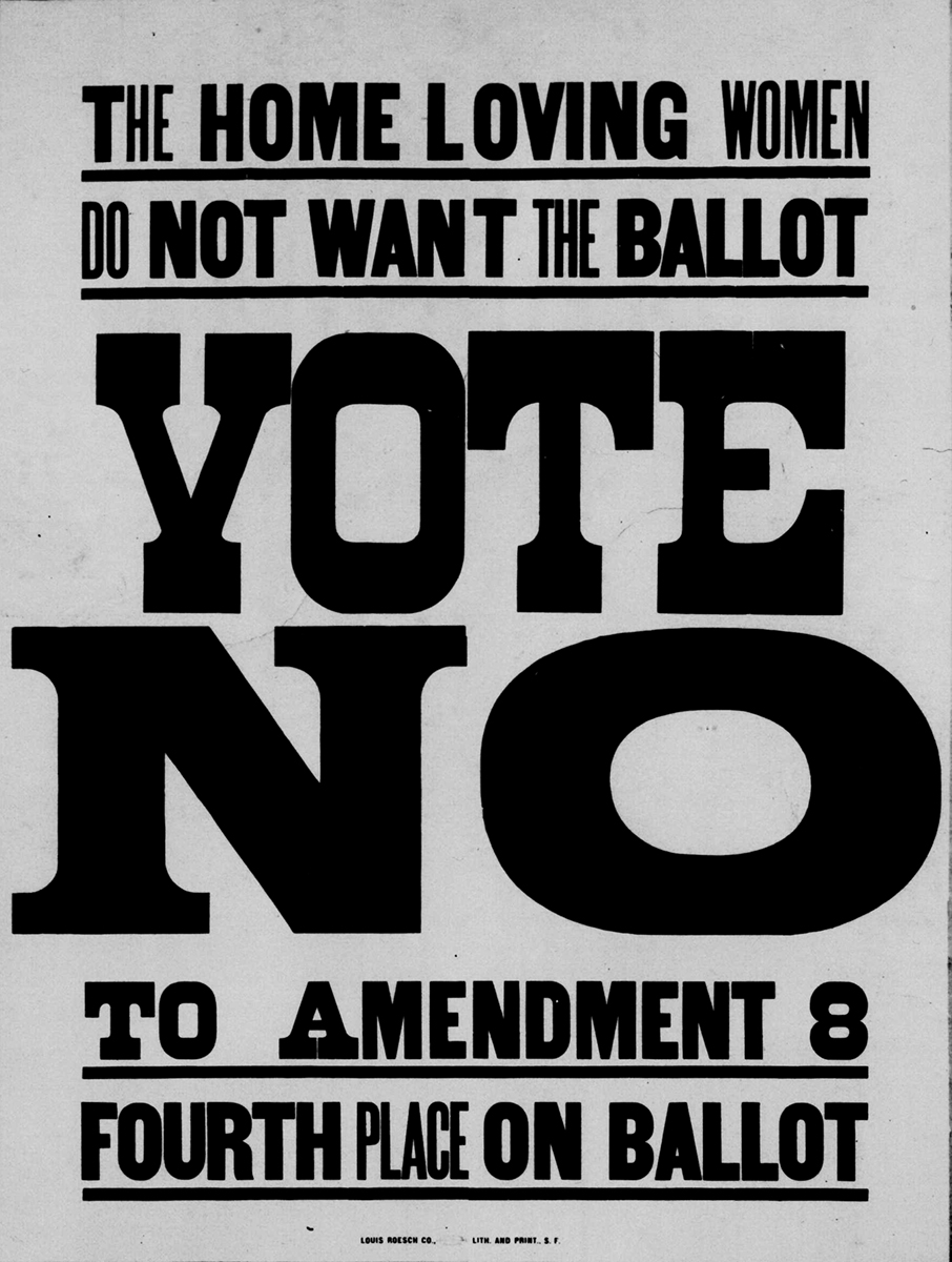 California Anti-Suffrage Poster